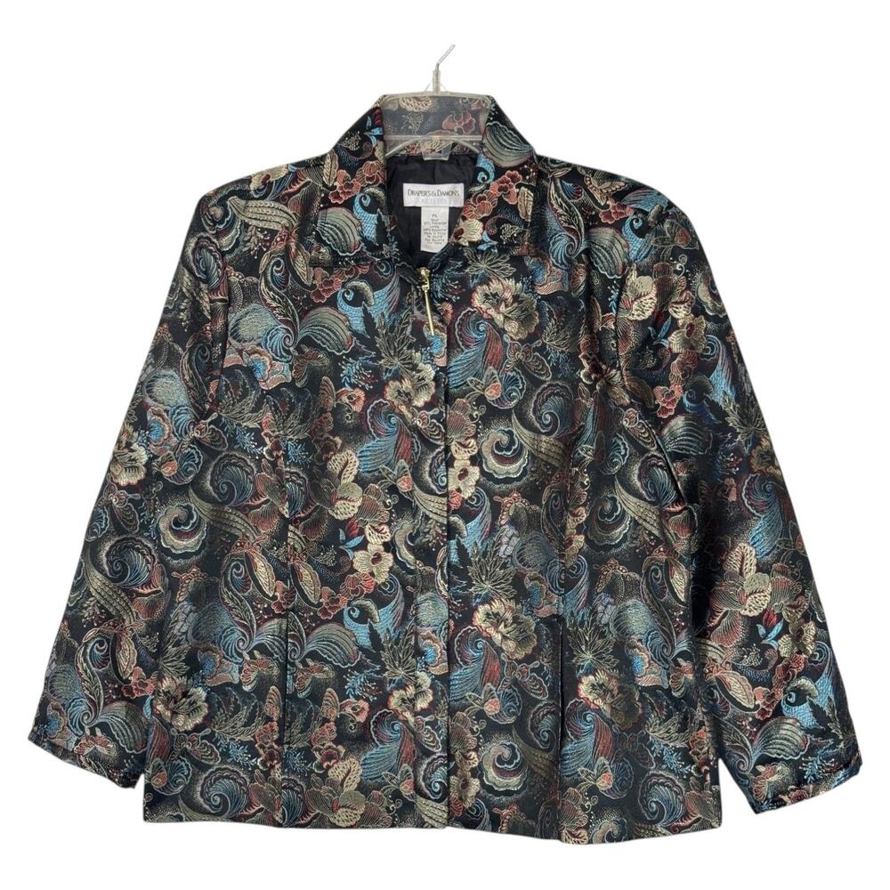 Vintage Jacquard Floral Jacket PL Petites Maximalist Whimsigoth Office